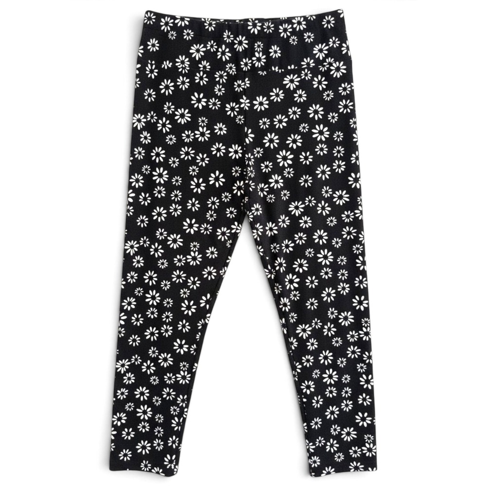 No Boundaries Floral Leggings Women L Black White Cottagecore Y2K Athleisure